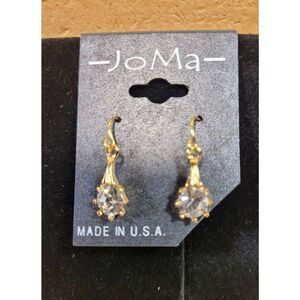(3 for $15) Joma Goldtone Teardrop Australian Crystals Earrings- NEW